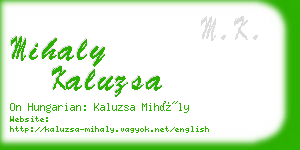 mihaly kaluzsa business card